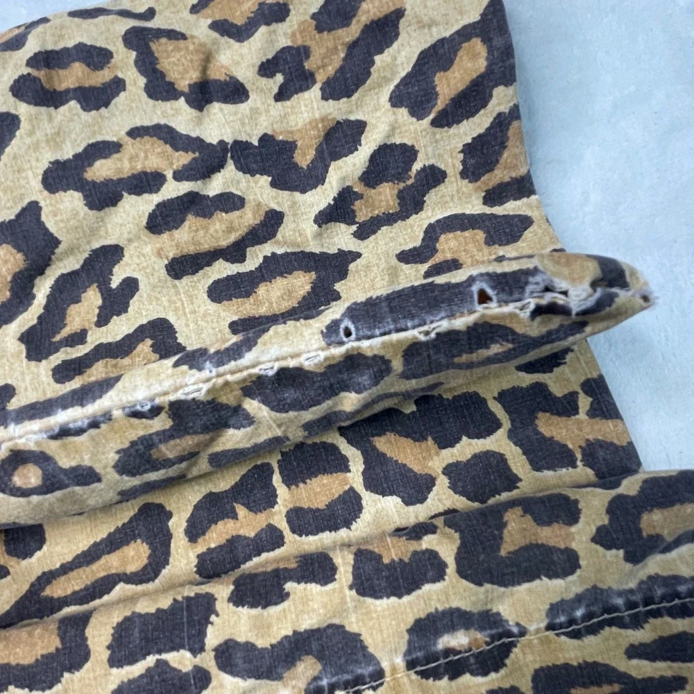 Vtg Ralph Lauren King Pillowcase Leopard Animal Print Cotton Made in USA Damages
